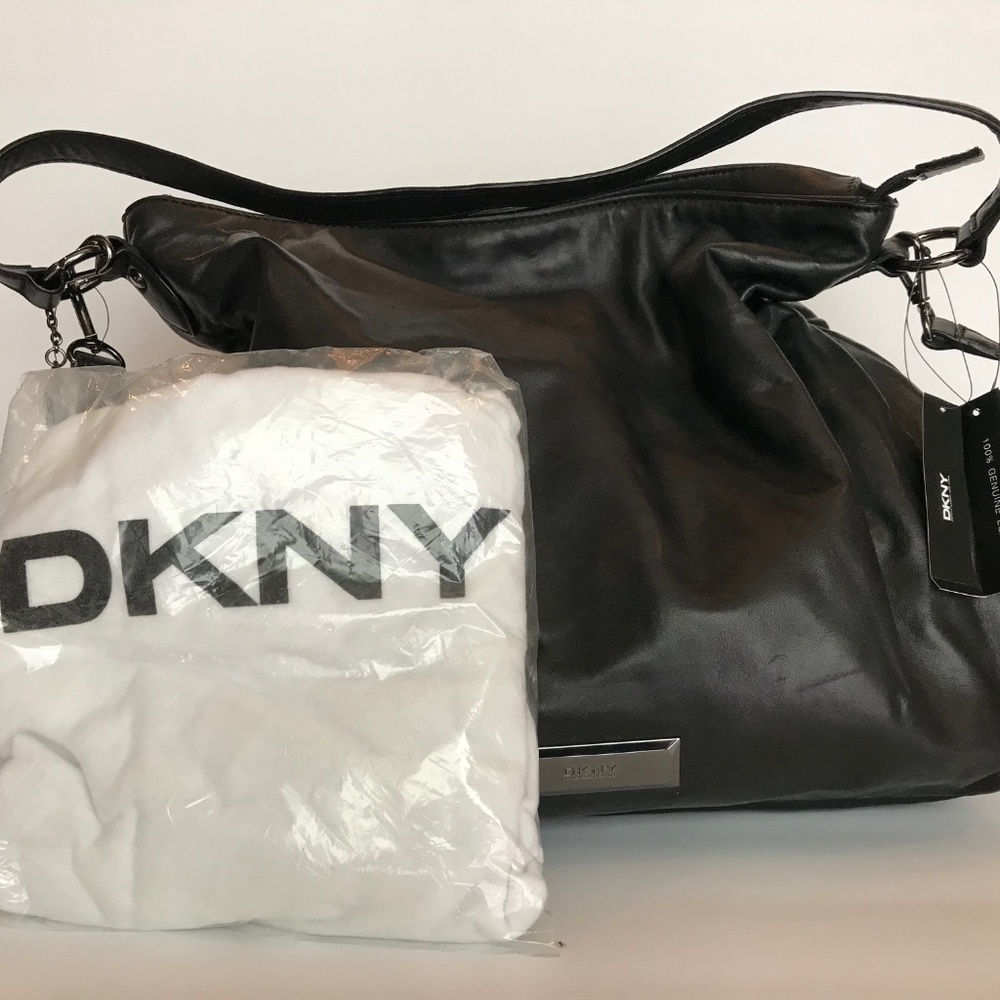 🆕DKNY Large Black Leather Purse/Bag